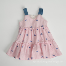 Vestido de deslizamento rosa infantil